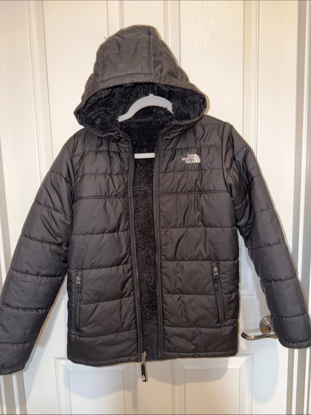 The North Face Kids Black Hooded Quilted Puffer Jacket